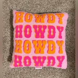 PINK AND ORANGE HOWDY THROW PILLOW